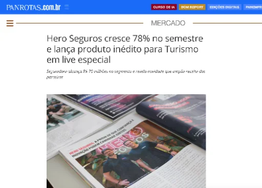 Matéria Panrotas sobre o crescimento no semestre
